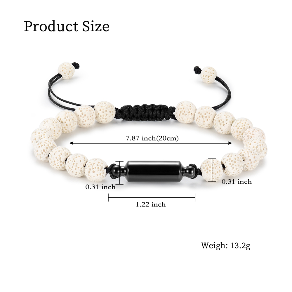 Lava Rock Stone Beaded Bracelet Memorial Cremation Jewelry For Ashes Bracelets - Picture 16 of 29
