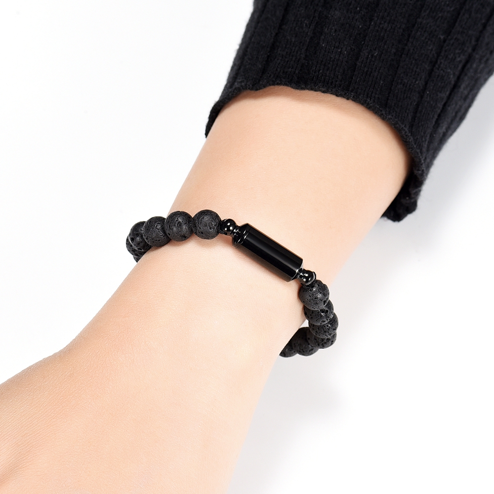 Lava Rock Stone Beaded Bracelet Memorial Cremation Jewelry For Ashes Bracelets - Picture 29 of 29