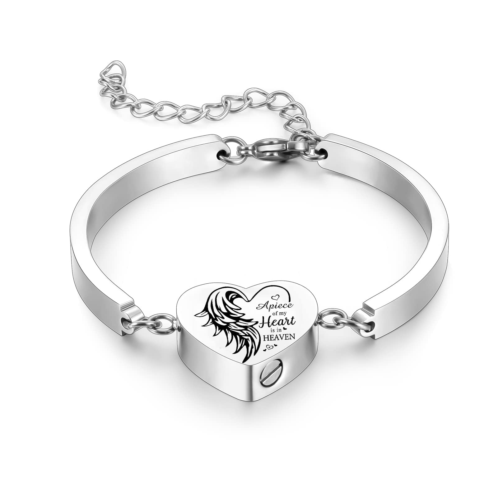 Stainless Steel Heart Urn Locket Funeral Cremation Jewelry For Ashes Bracelets - Picture 9 of 16