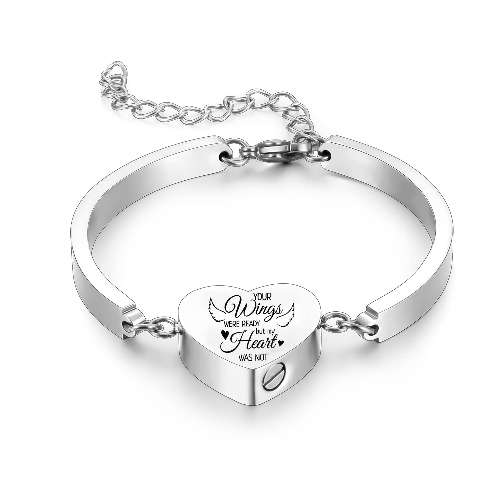 Stainless Steel Heart Urn Locket Funeral Cremation Jewelry For Ashes Bracelets - Picture 13 of 16