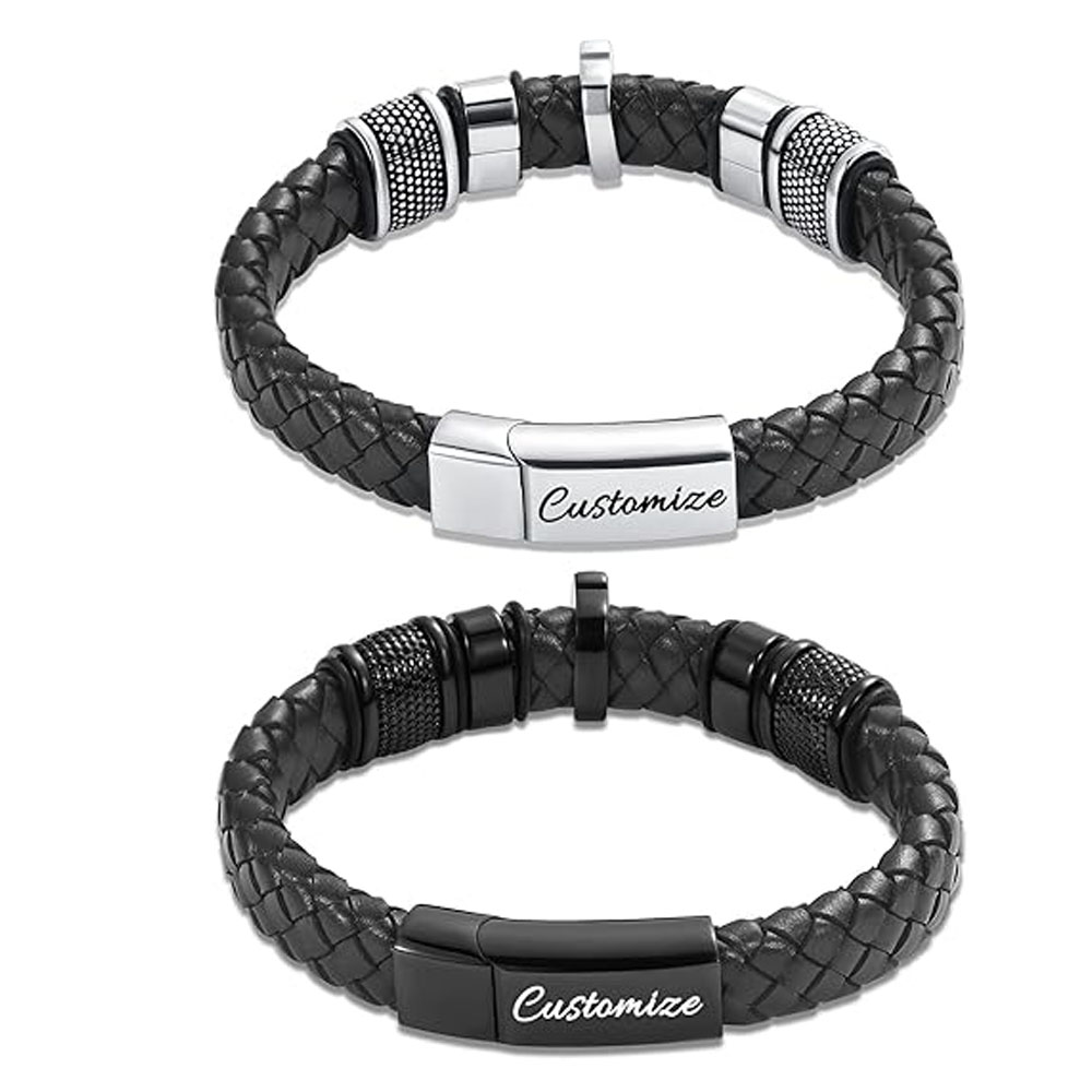 Cremation Bracelet Ship Rudder Urn Bracelet for Ashes Braided Leather Urn Bangle - Picture 25 of 28