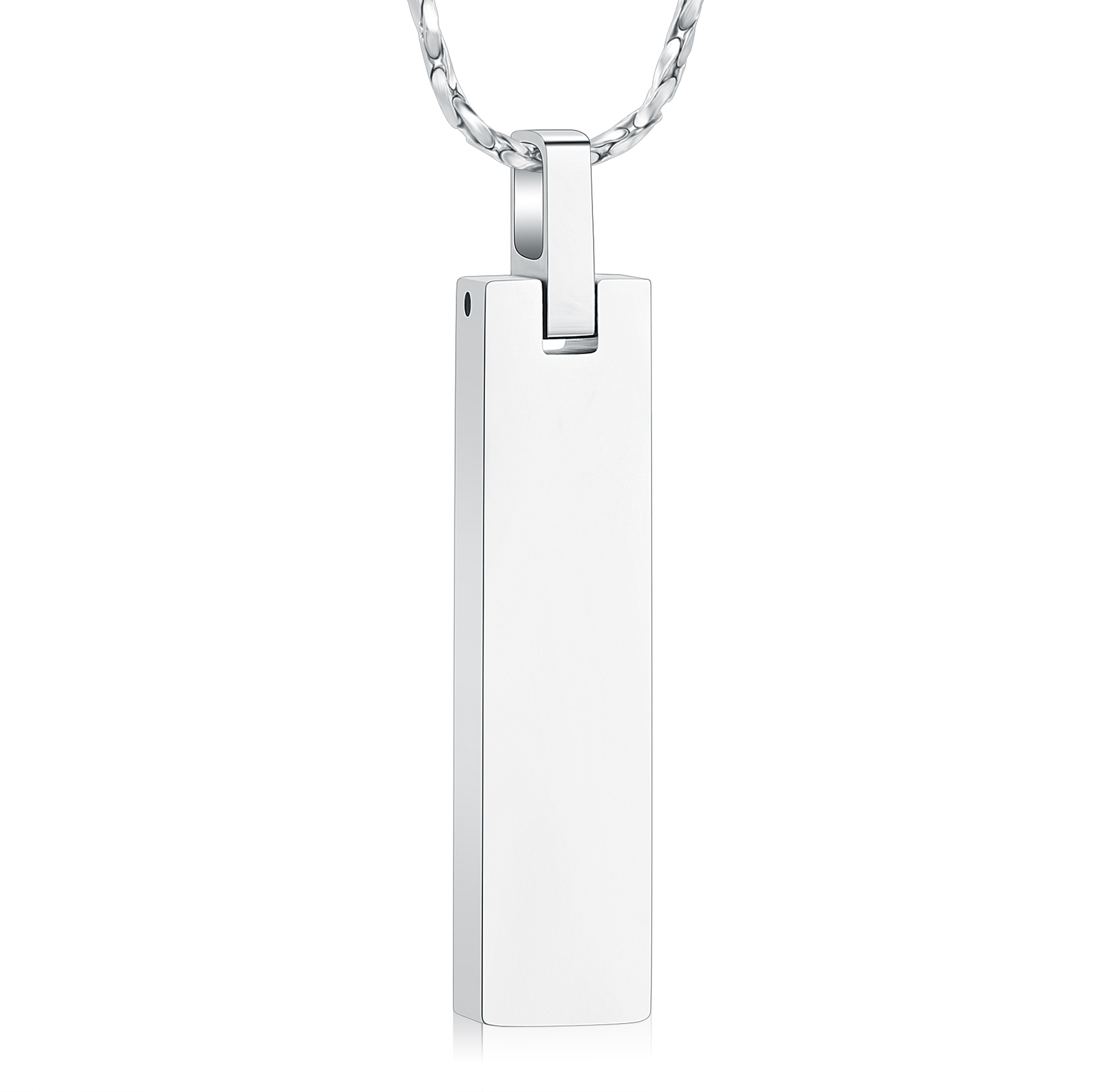 3D Vertical Bar Urn Necklace for Ashes Simple Bar Urn Pendant Memorial Keepsake