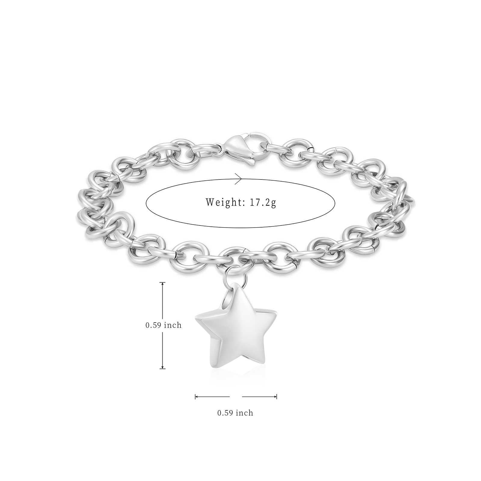 Adjustable Mini Star Cremation Jewelry for Ashes Memorial Urn Bracelet for Ashes