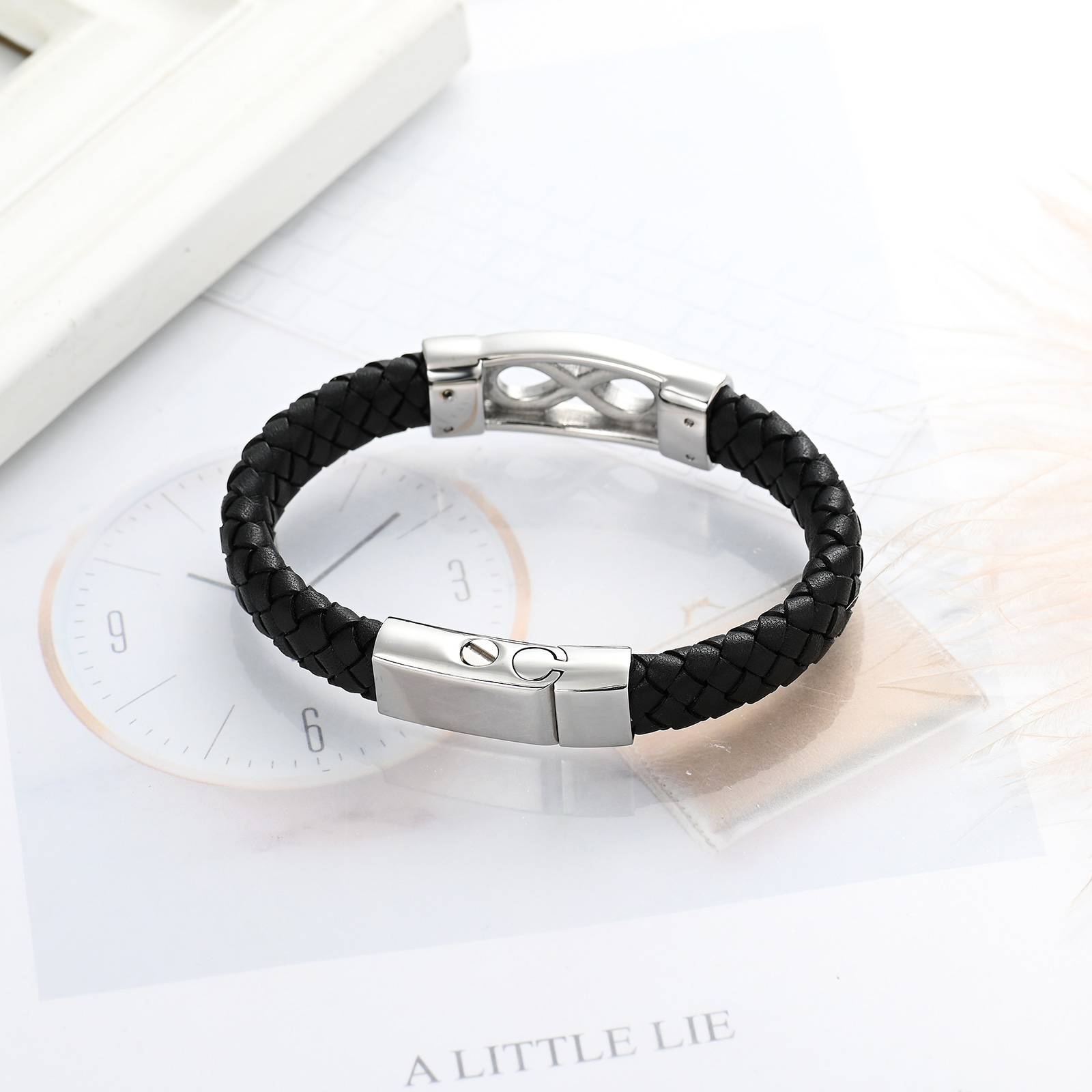 Infinity Women Men's Cremation Urn Bracelet for Ashes Leather Cuff Urn Bracelet - Picture 16 of 38