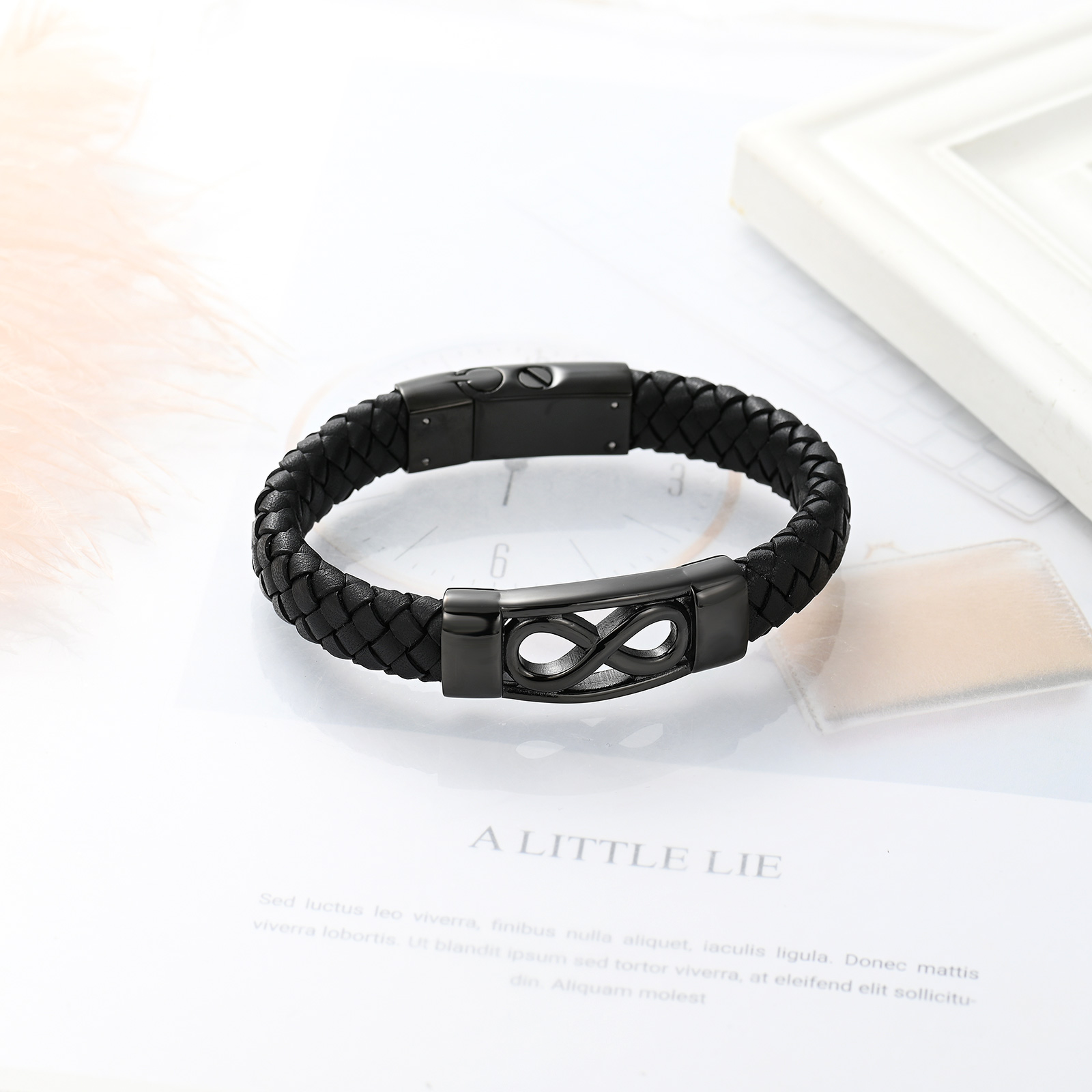 Infinity Women Men's Cremation Urn Bracelet for Ashes Leather Cuff Urn Bracelet - Picture 24 of 38