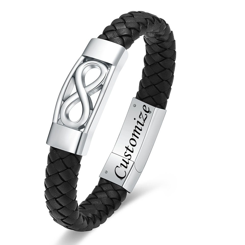 Infinity Women Men's Cremation Urn Bracelet for Ashes Leather Cuff Urn Bracelet - Picture 36 of 38