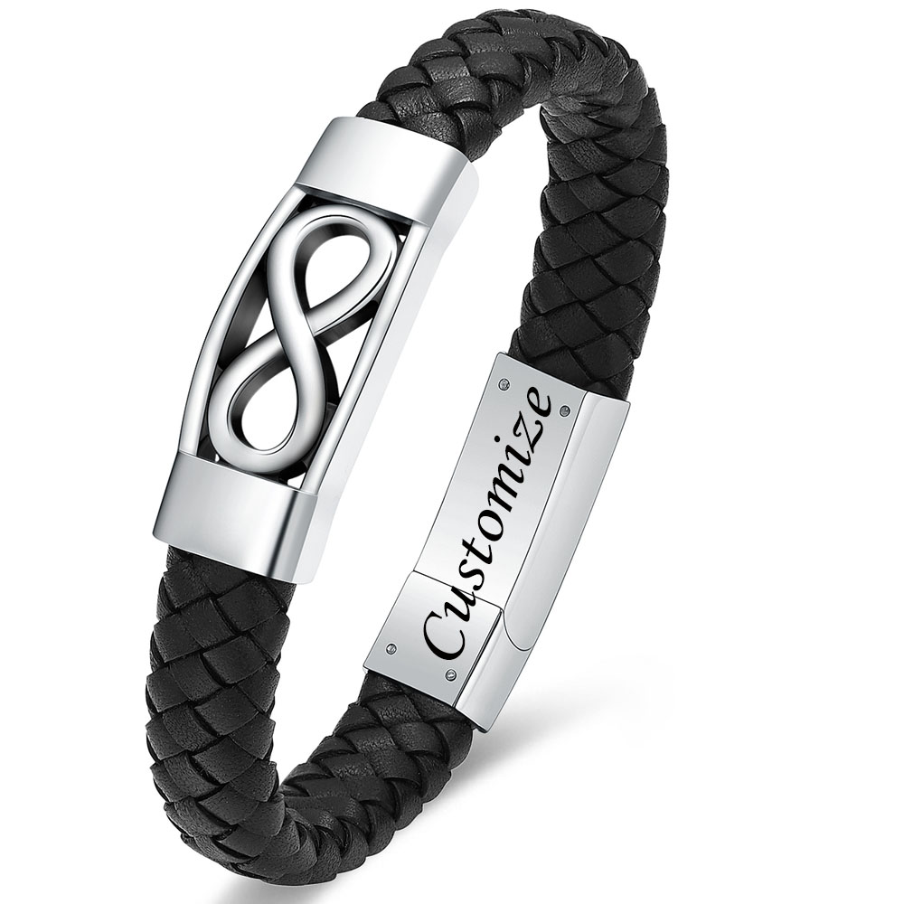 Infinity Women Men's Cremation Urn Bracelet for Ashes Leather Cuff Urn Bracelet - Picture 35 of 38