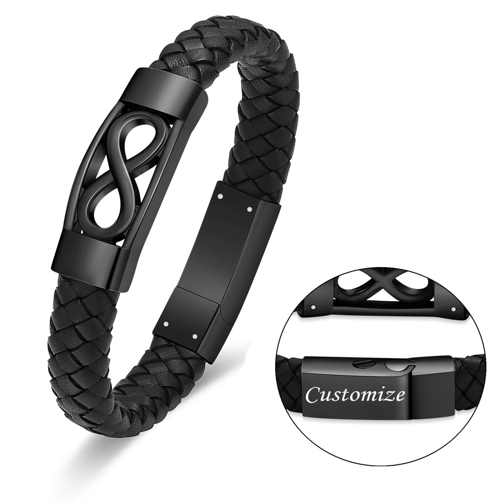 Infinity Women Men's Cremation Urn Bracelet for Ashes Leather Cuff Urn Bracelet - Picture 38 of 38