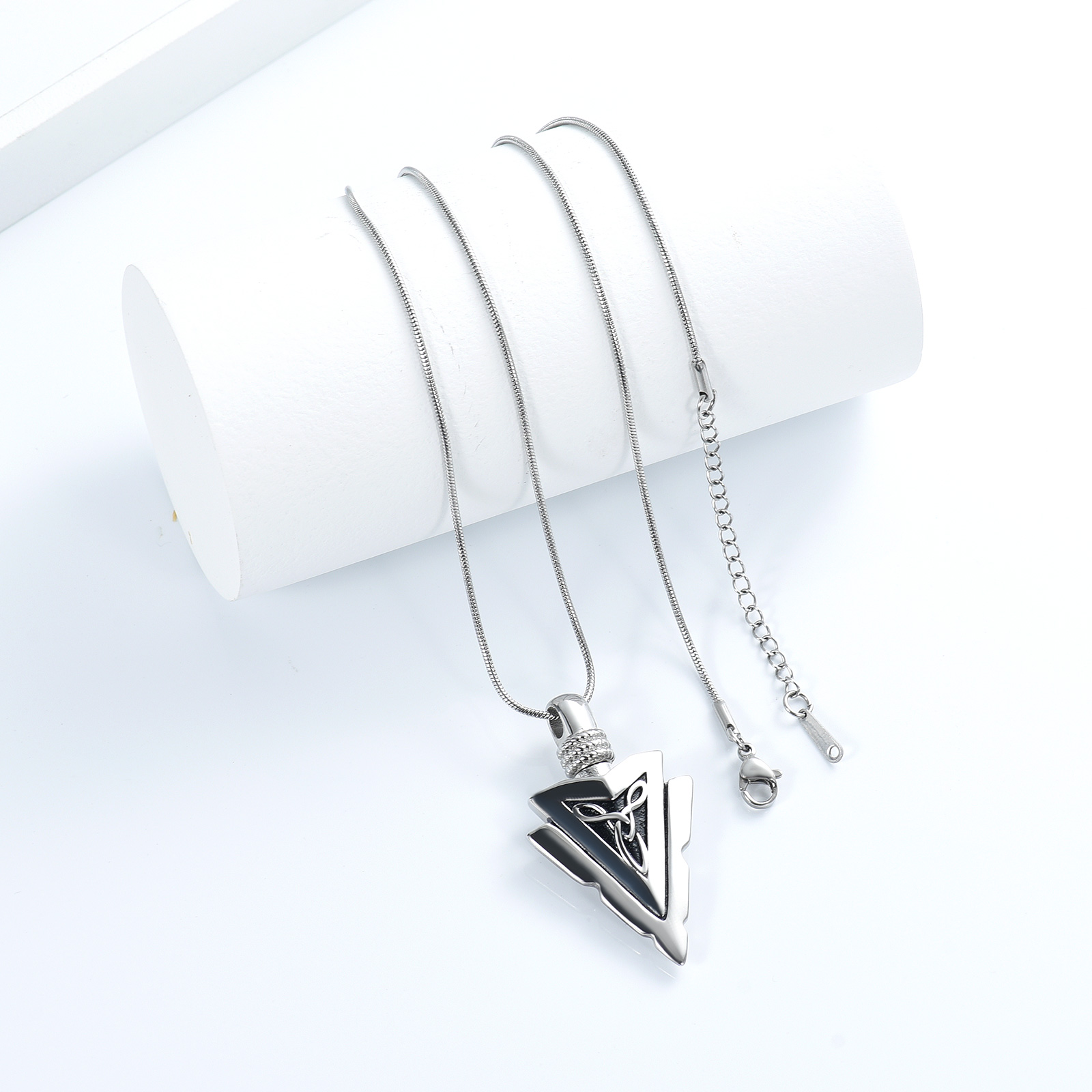 Men's Arrowhead Memorial Cremation Pendant Keepsake Urn Necklace For Ashe Holder - Bild 7 von 13