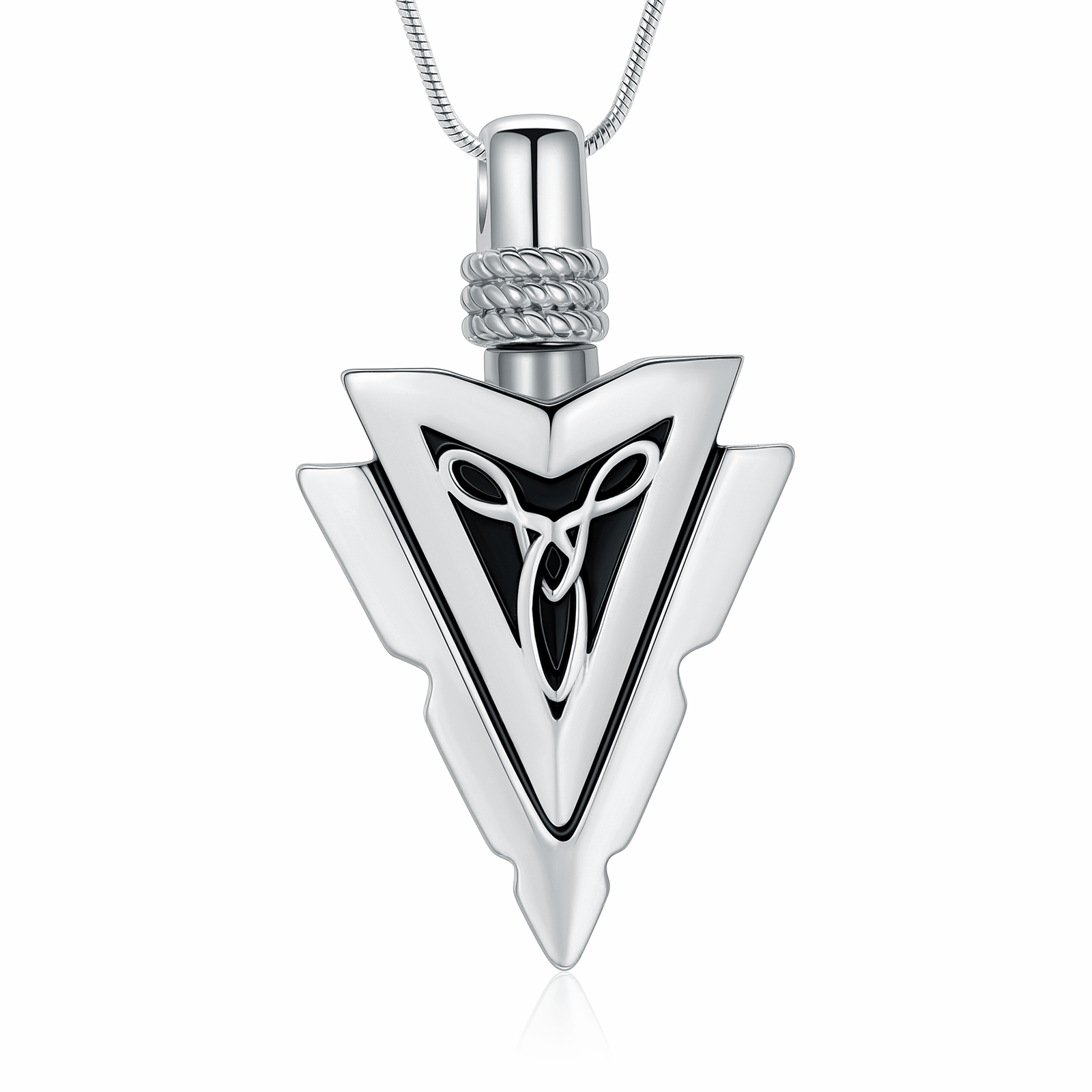 Men's Arrowhead Memorial Cremation Pendant Keepsake Urn Necklace For Ashe Holder - Bild 2 von 13
