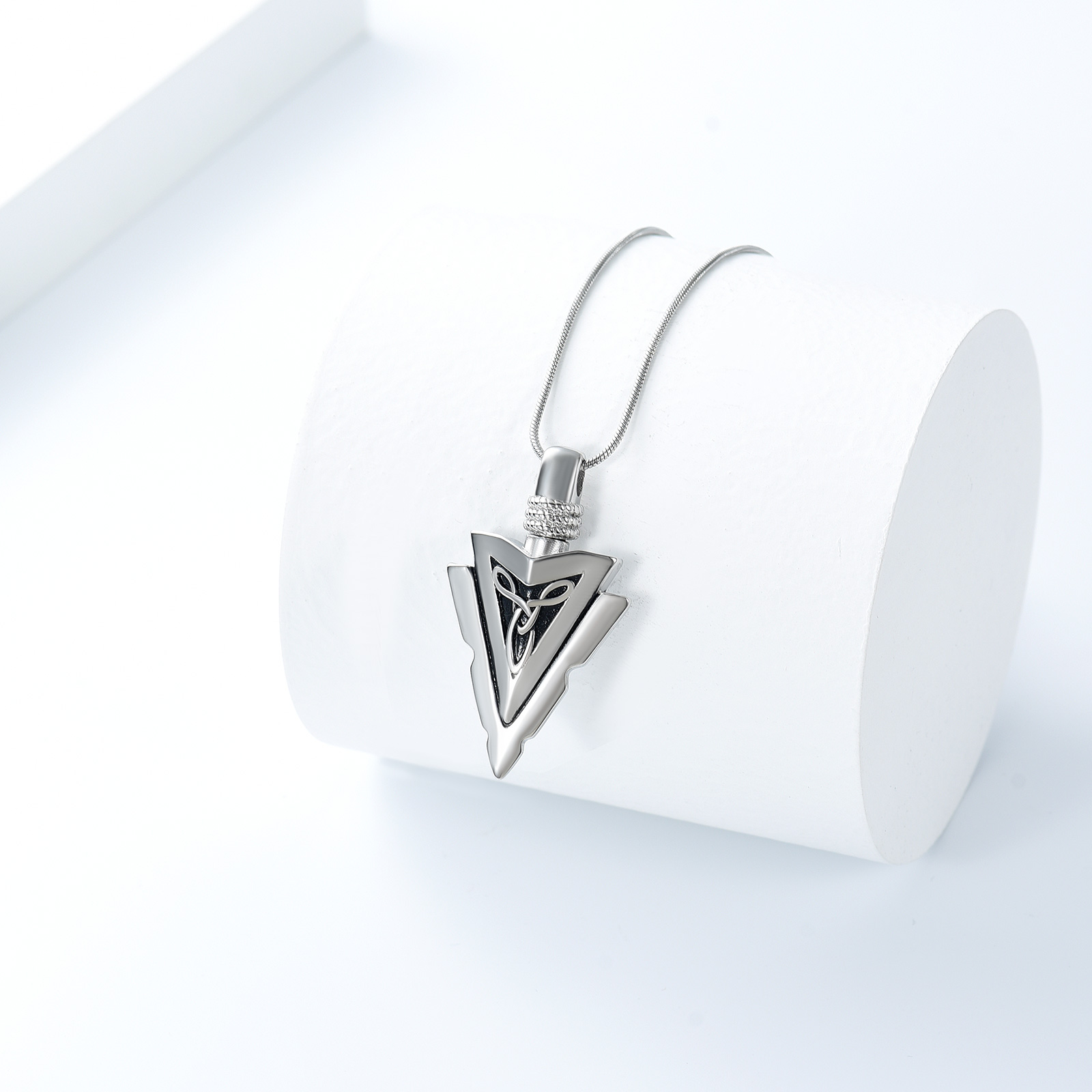 Men's Arrowhead Memorial Cremation Pendant Keepsake Urn Necklace For Ashe Holder - Bild 6 von 13