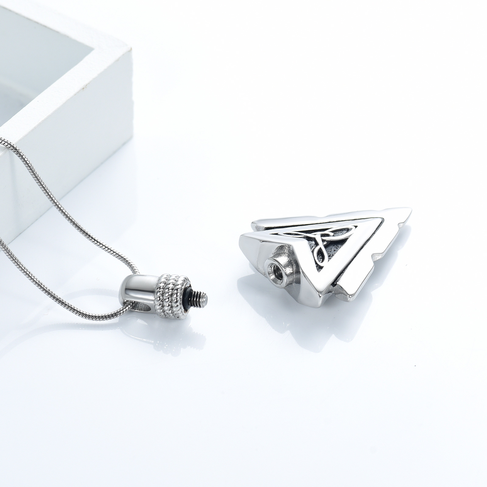 Men's Arrowhead Memorial Cremation Pendant Keepsake Urn Necklace For Ashe Holder - Bild 5 von 13