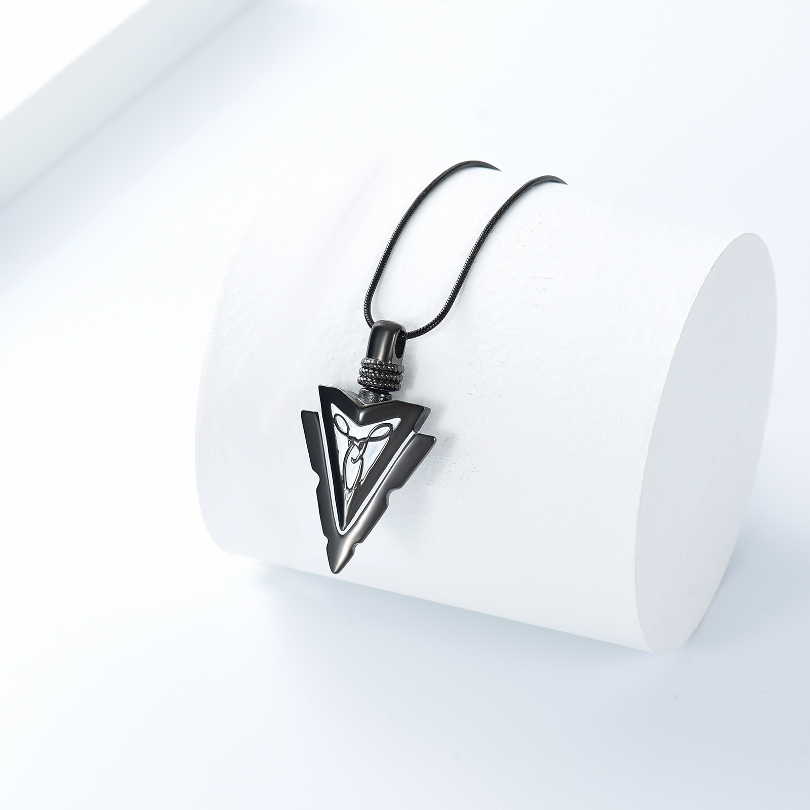 Men's Arrowhead Memorial Cremation Pendant Keepsake Urn Necklace For Ashe Holder - Bild 10 von 13