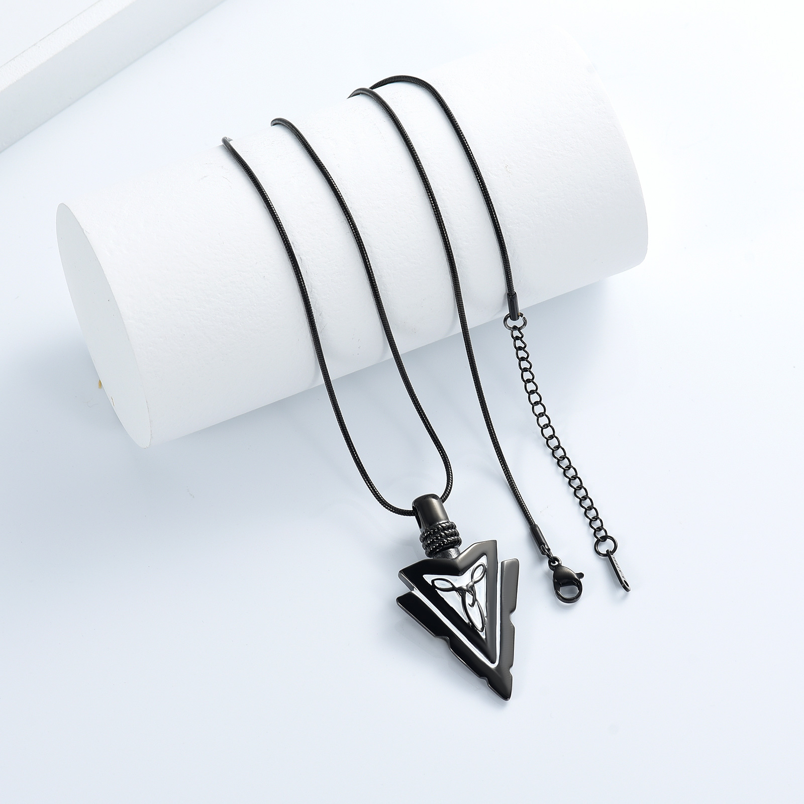 Men's Arrowhead Memorial Cremation Pendant Keepsake Urn Necklace For Ashe Holder - Bild 12 von 13