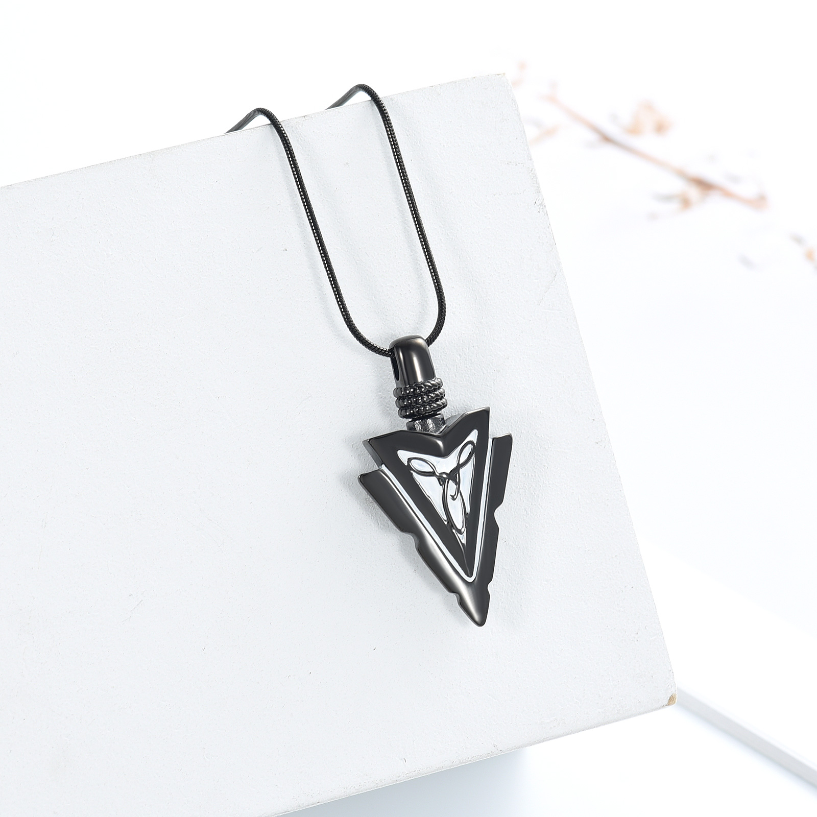 Men's Arrowhead Memorial Cremation Pendant Keepsake Urn Necklace For Ashe Holder - Bild 11 von 13