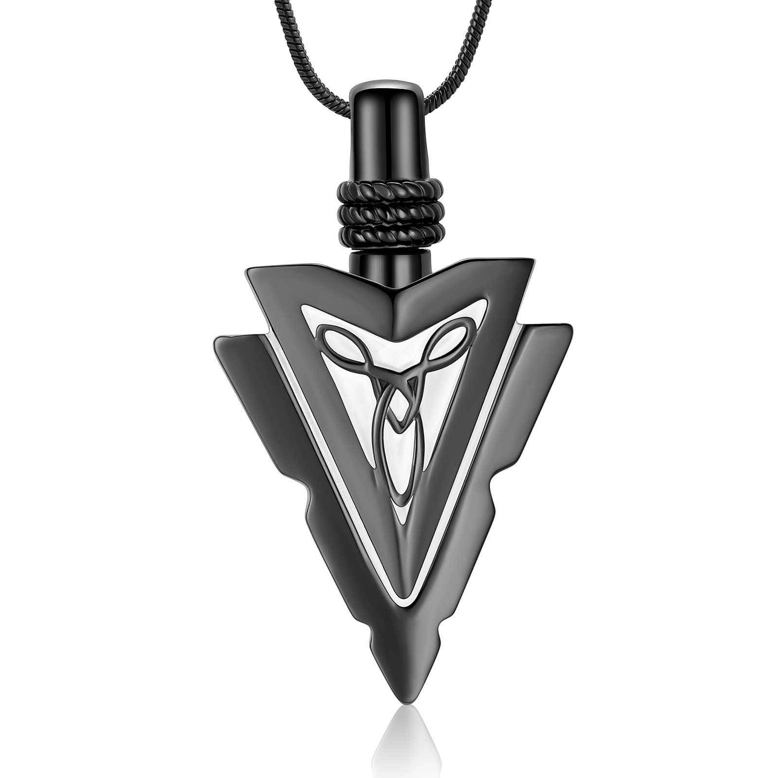Men's Arrowhead Memorial Cremation Pendant Keepsake Urn Necklace For Ashe Holder - Bild 8 von 13