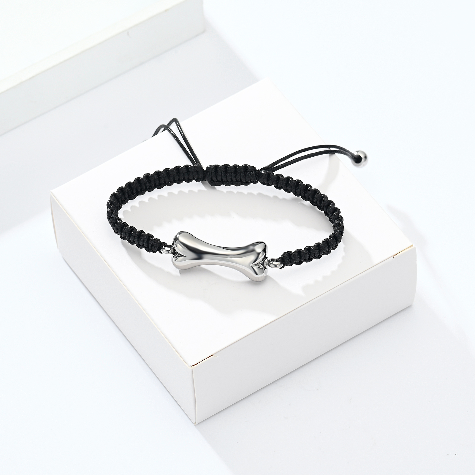 Stainless Steel Bone Braided Rope Funeral Urns Bracelet for Cremation Ashes Gift