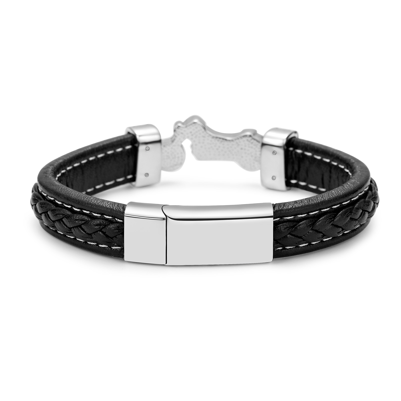 Motorcycle Cremation Bracelet for Ashes for Men Braided Leather Wristband Bangle - Picture 17 of 32