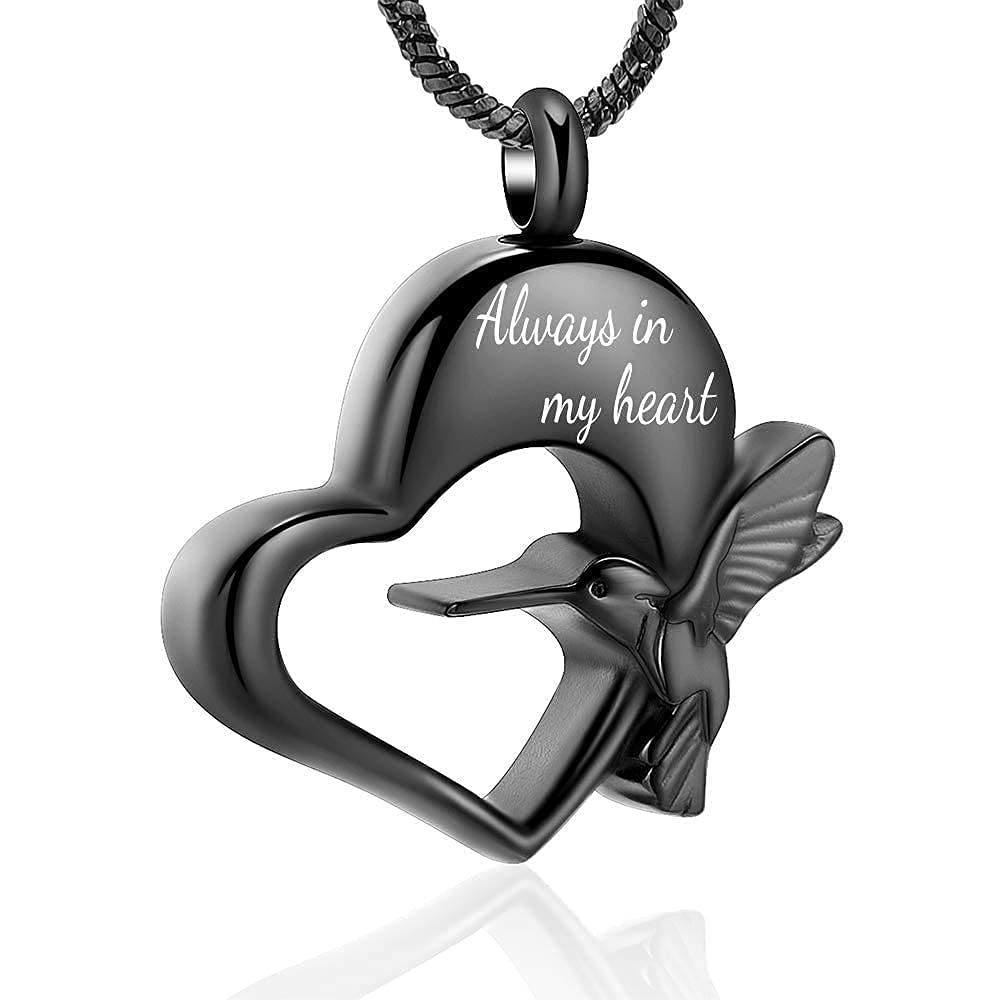 Always in My Heart Hummingbird Urn Pendant Cremation Jewelry for Ashes Necklace - Picture 11 of 11