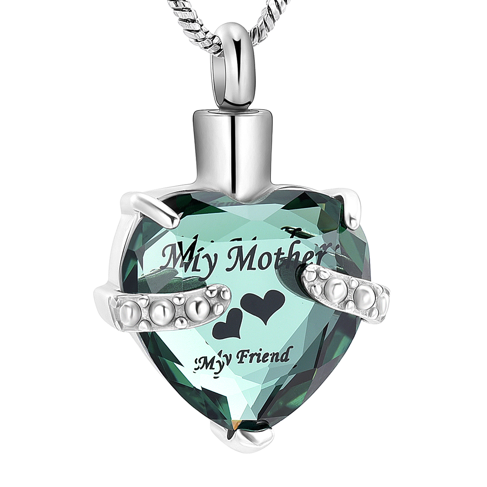 My Mother My Friend Heart Urn Pendant Mom Memorial Cremation Jewelry for Ashes - Picture 5 of 9