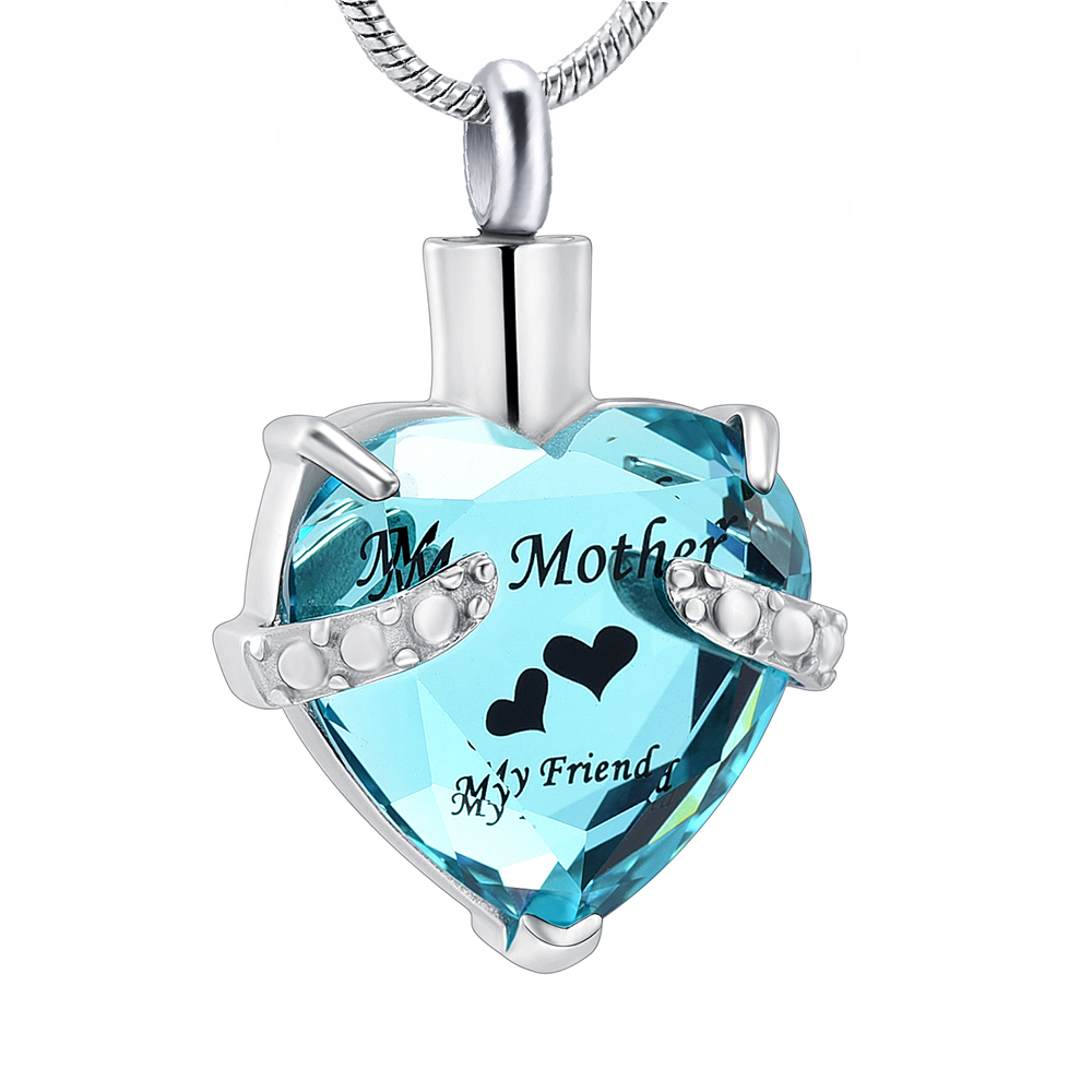 My Mother My Friend Heart Urn Pendant Mom Memorial Cremation Jewelry for Ashes - Picture 6 of 9