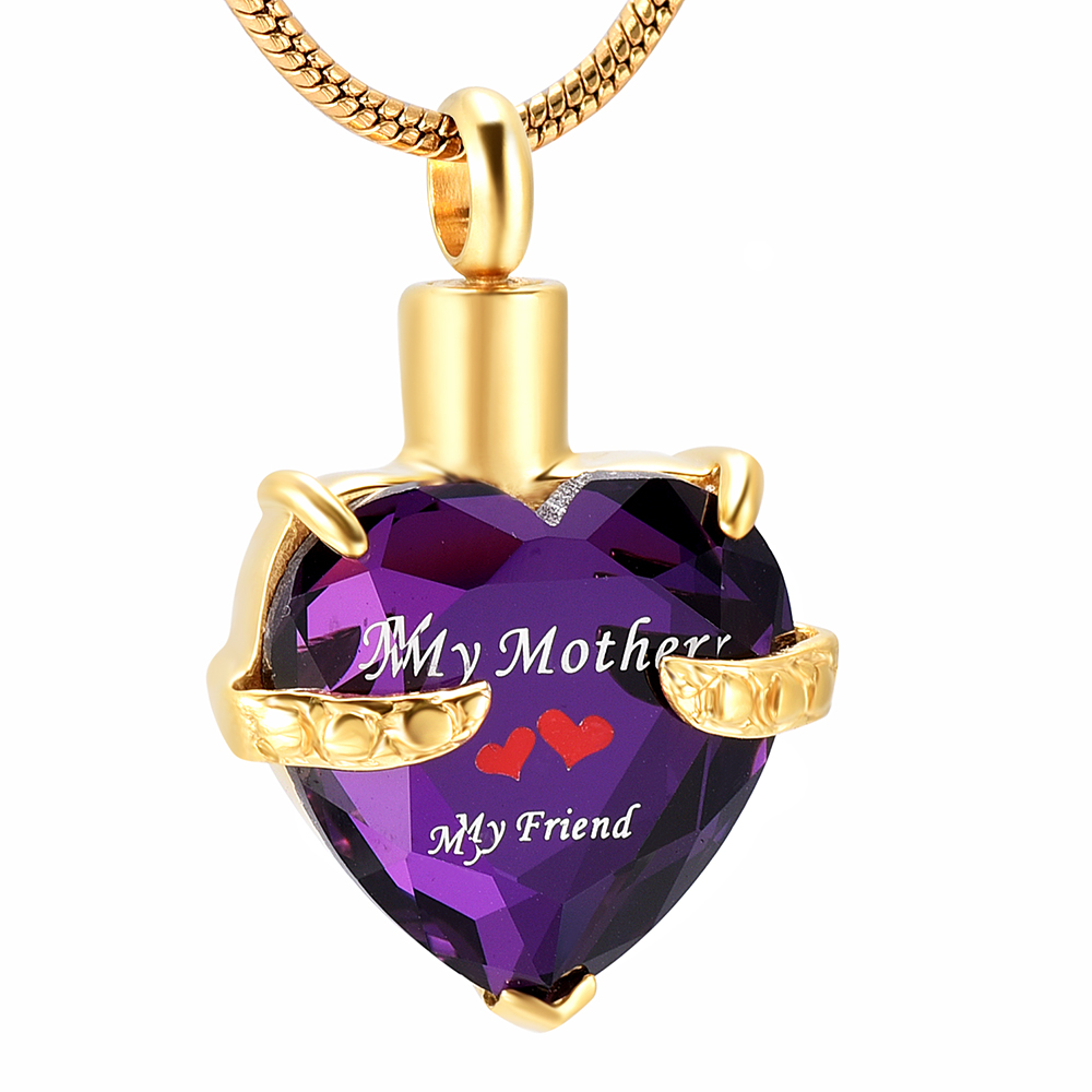 My Mother My Friend Heart Urn Pendant Mom Memorial Cremation Jewelry for Ashes - Picture 9 of 9