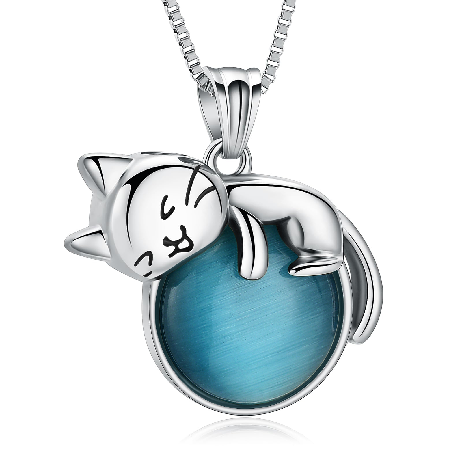 Stone Moon Cat Urn Pendant Pet Memory Necklace Cremation Ashes Memorial Jewelry - Picture 8 of 15