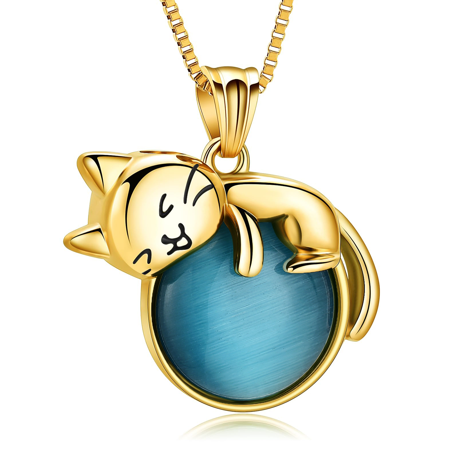 Stone Moon Cat Urn Pendant Pet Memory Necklace Cremation Ashes Memorial Jewelry - Picture 12 of 15