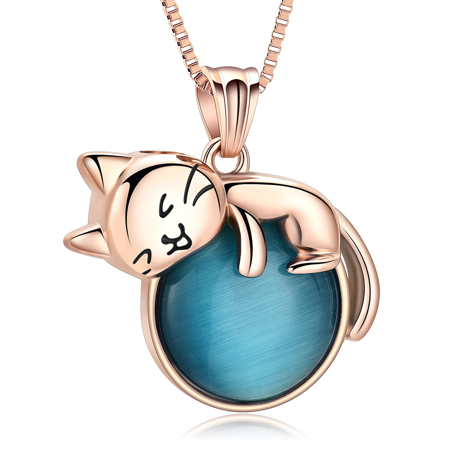 Stone Moon Cat Urn Pendant Pet Memory Necklace Cremation Ashes Memorial Jewelry - Picture 13 of 15