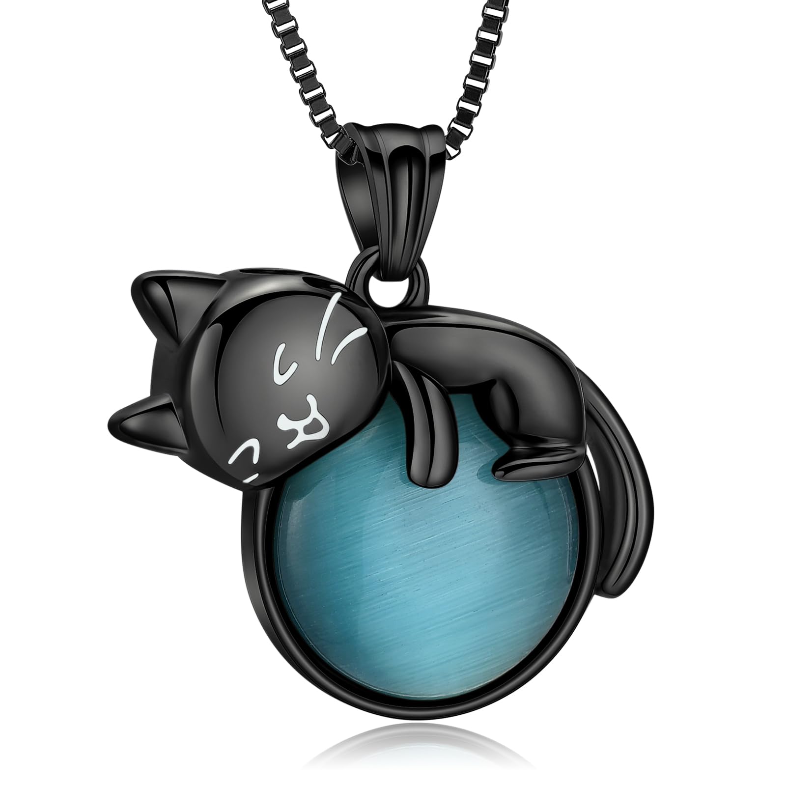 Stone Moon Cat Urn Pendant Pet Memory Necklace Cremation Ashes Memorial Jewelry - Picture 14 of 15