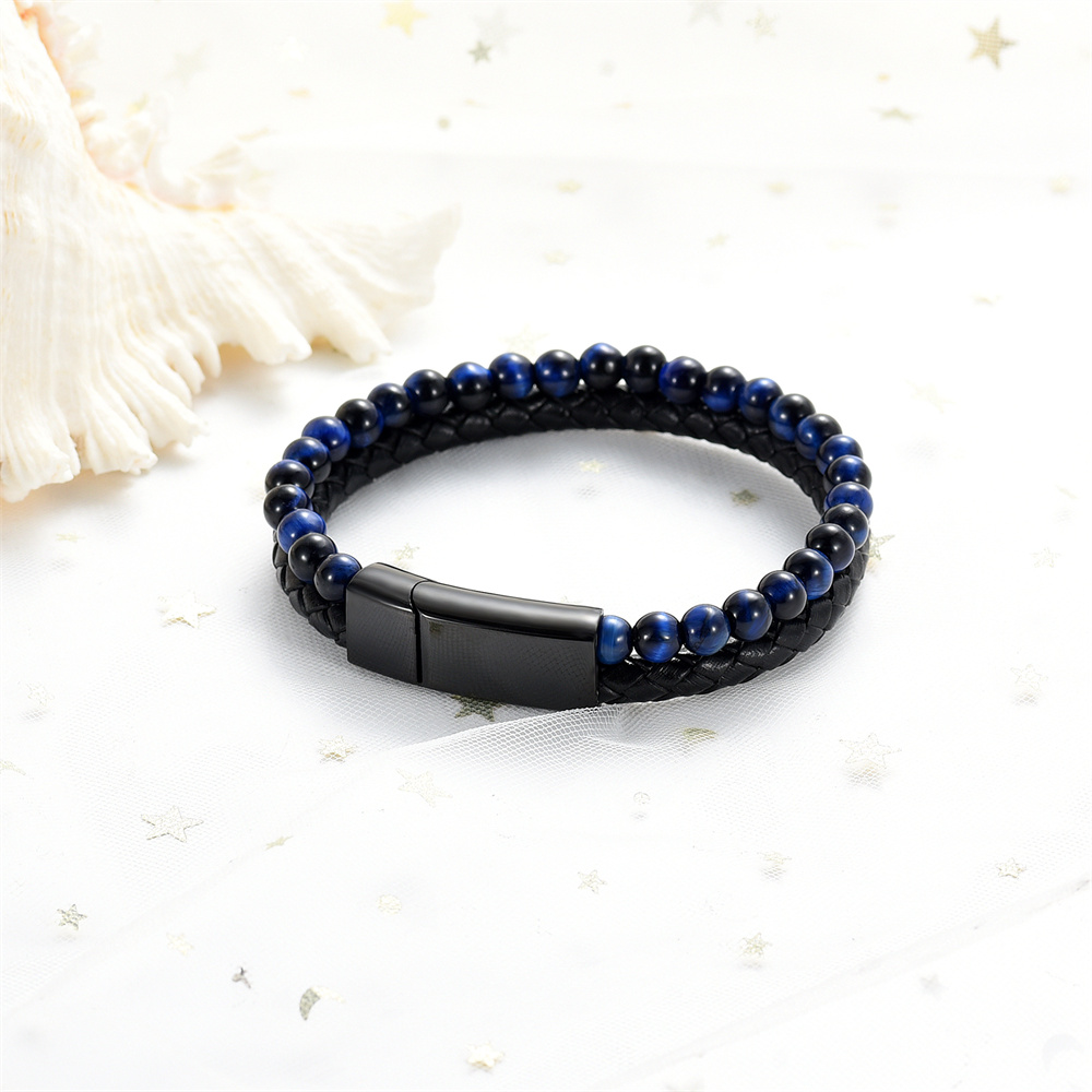 Lava Stone Urn Bracelet for Ashes Genuine Leather Cremation Gift for Women Men - Picture 17 of 50