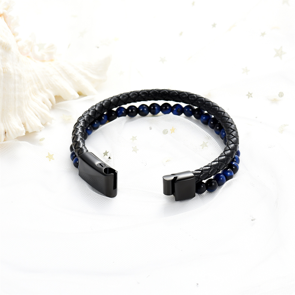 Lava Stone Urn Bracelet for Ashes Genuine Leather Cremation Gift for Women Men - Picture 20 of 50
