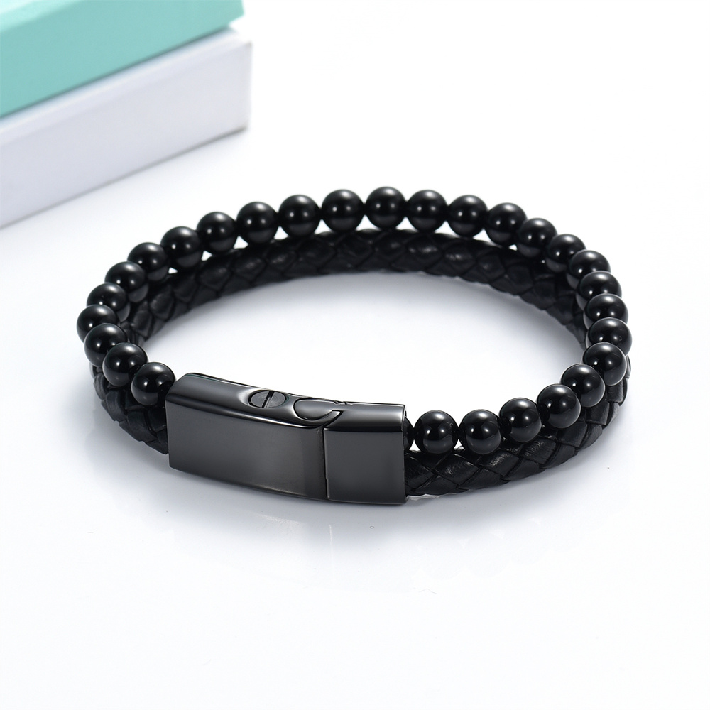 Lava Stone Urn Bracelet for Ashes Genuine Leather Cremation Gift for Women Men - Picture 29 of 50