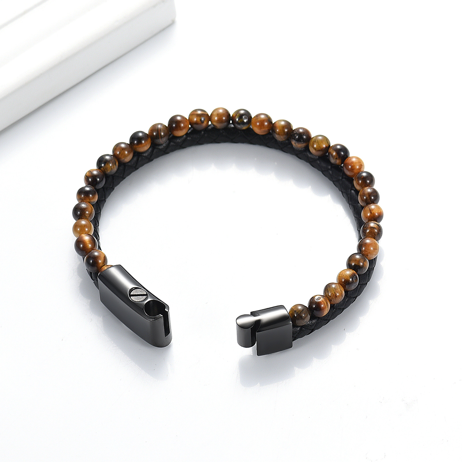 Lava Stone Urn Bracelet for Ashes Genuine Leather Cremation Gift for Women Men - Picture 35 of 50