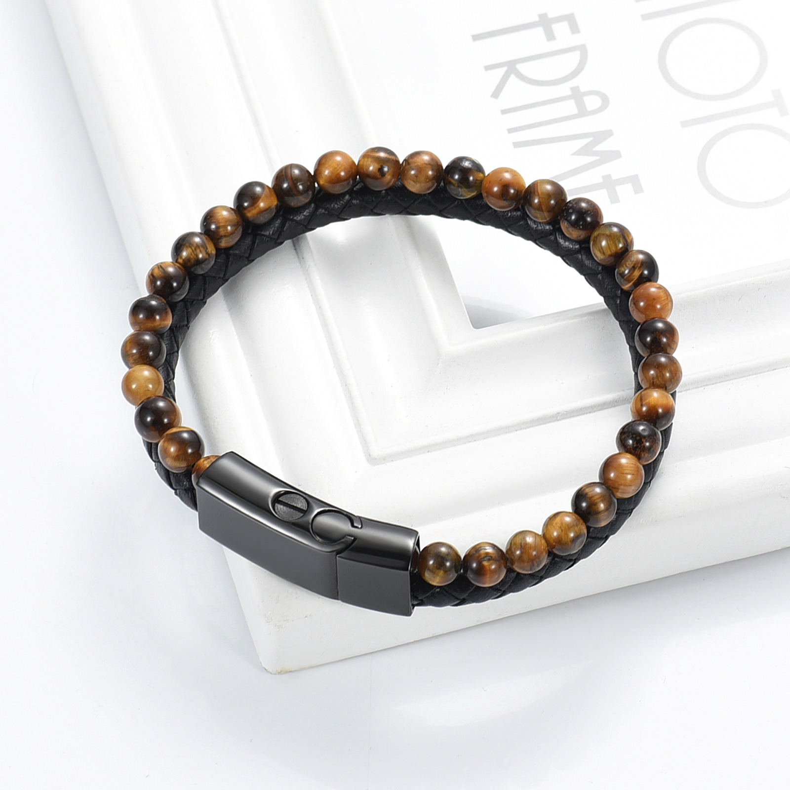 Lava Stone Urn Bracelet for Ashes Genuine Leather Cremation Gift for Women Men - Picture 36 of 50
