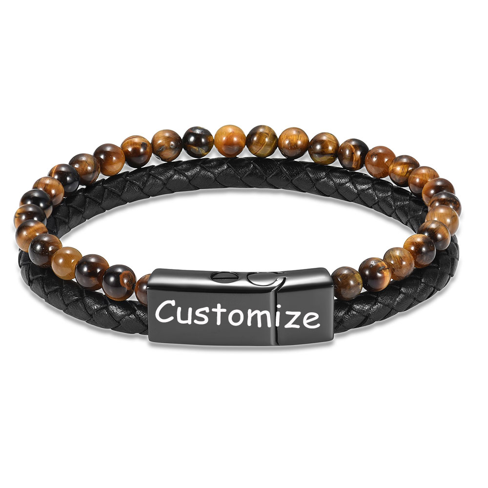 Lava Stone Urn Bracelet for Ashes Genuine Leather Cremation Gift for Women Men - Picture 41 of 50