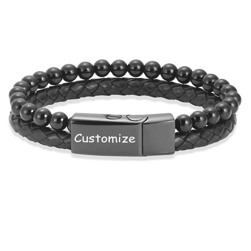 Lava Stone Urn Bracelet for Ashes Genuine Leather Cremation Gift for Women Men - Picture 42 of 50