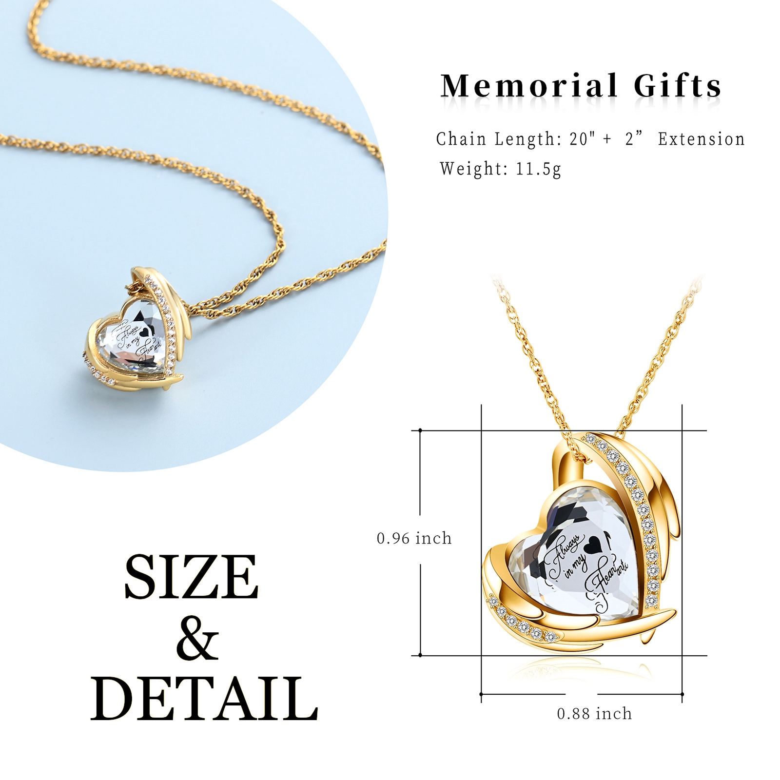 Heart Urn Pendant Necklace for Cremation Ashes Keepsake Memorial Jewelry Gift - Picture 16 of 17