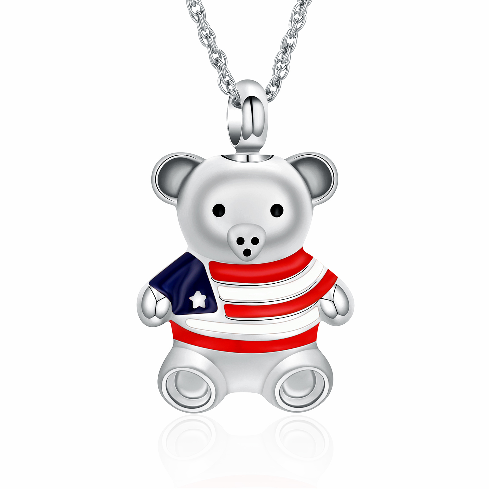 Cremation Jewelry - Teddy Bear Urn Necklace for Men Women Mini Keepsake Jewelry