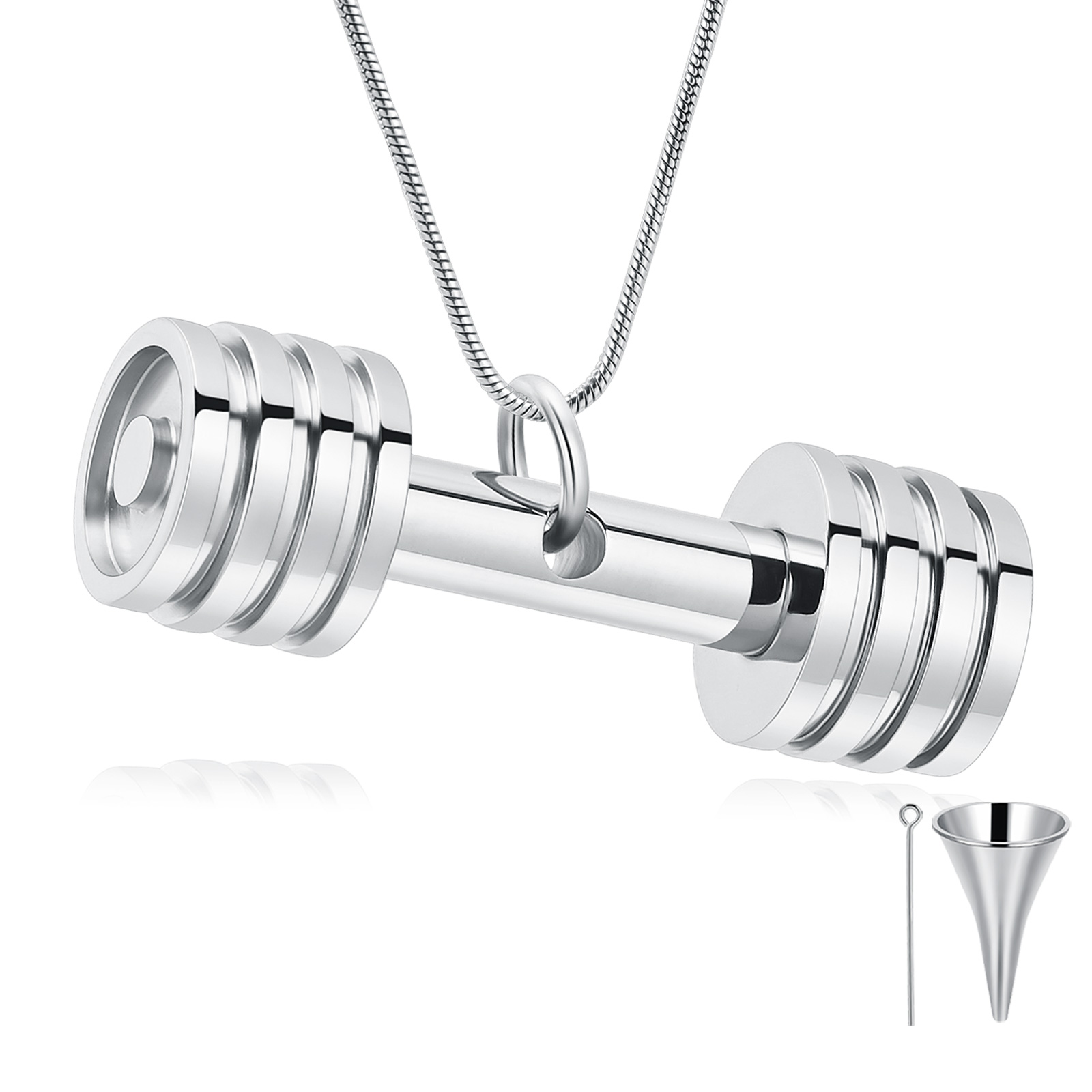 Dumbbell Cremation Jewelry for Ashes Memorial Urn Necklace for Ashes Urn Pendant