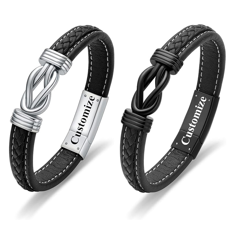 Urn Bracelet for Ashes for Women Men Infinity Knot Cremation Leather Cuff Bangle - Picture 33 of 41