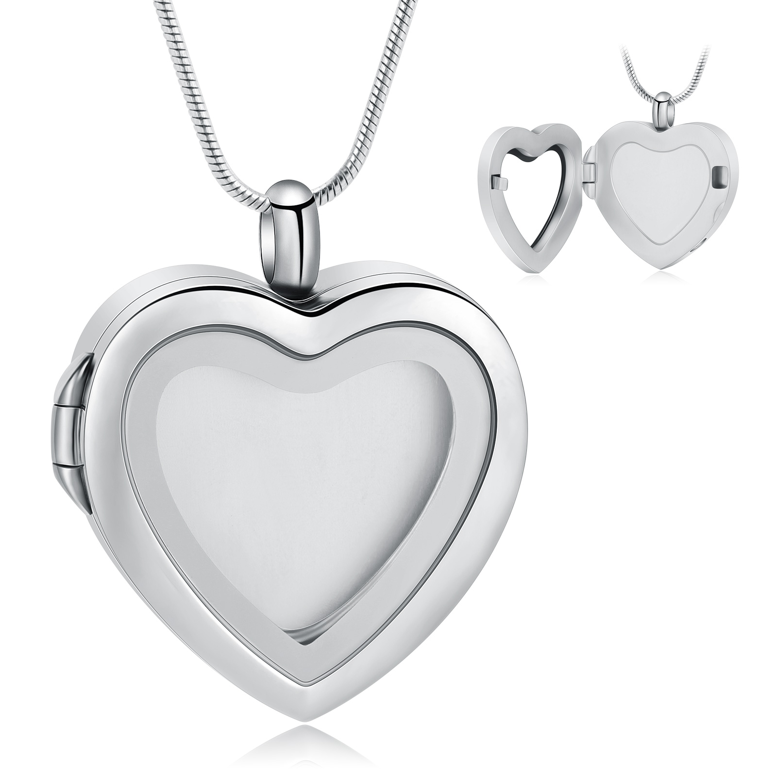 Carry Photo Heart Urn Necklace for Ashes W/ Photo Ashes Memorial Ashes Necklaces