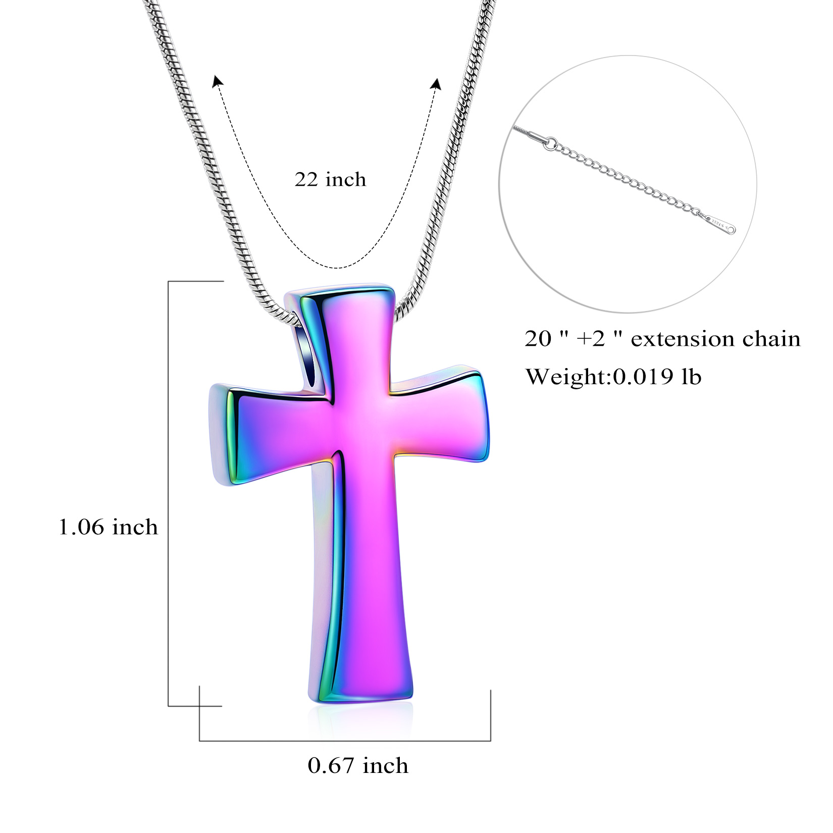 Memorial Cremation Cross Necklace for Ashes Cross Urn Locket Pendant Ash Holder