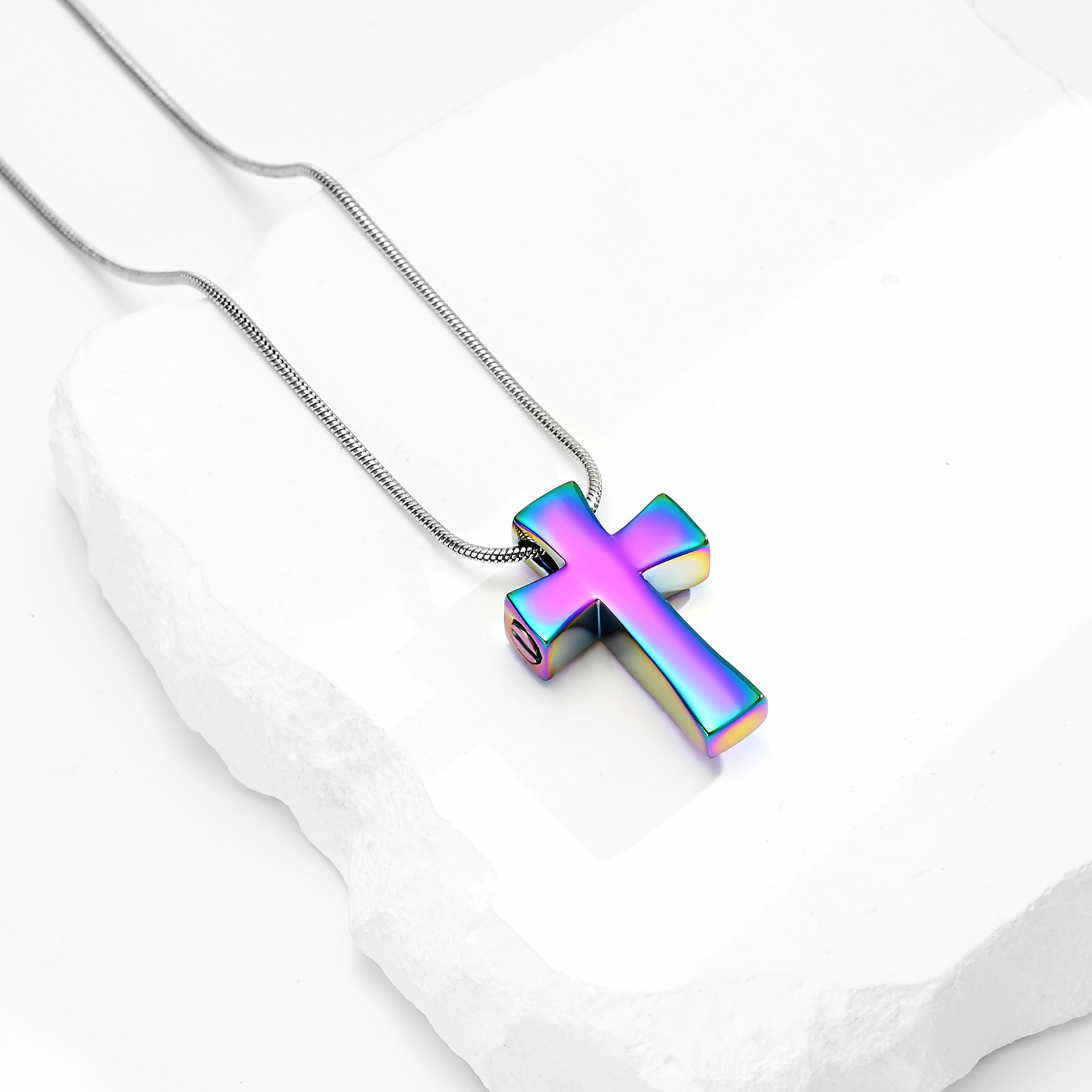 Memorial Cremation Cross Necklace for Ashes Cross Urn Locket Pendant Ash Holder