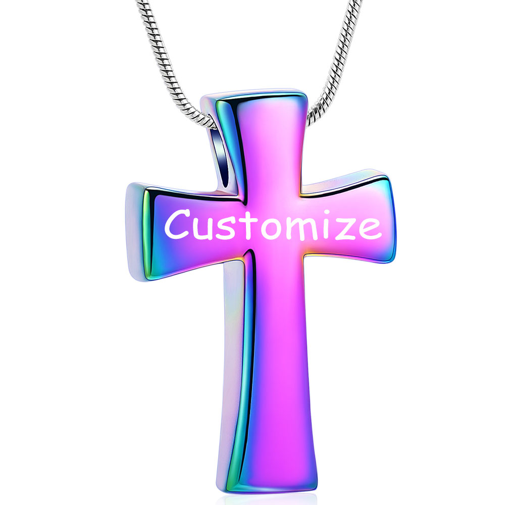 Memorial Cremation Cross Necklace for Ashes Cross Urn Locket Pendant Ash Holder