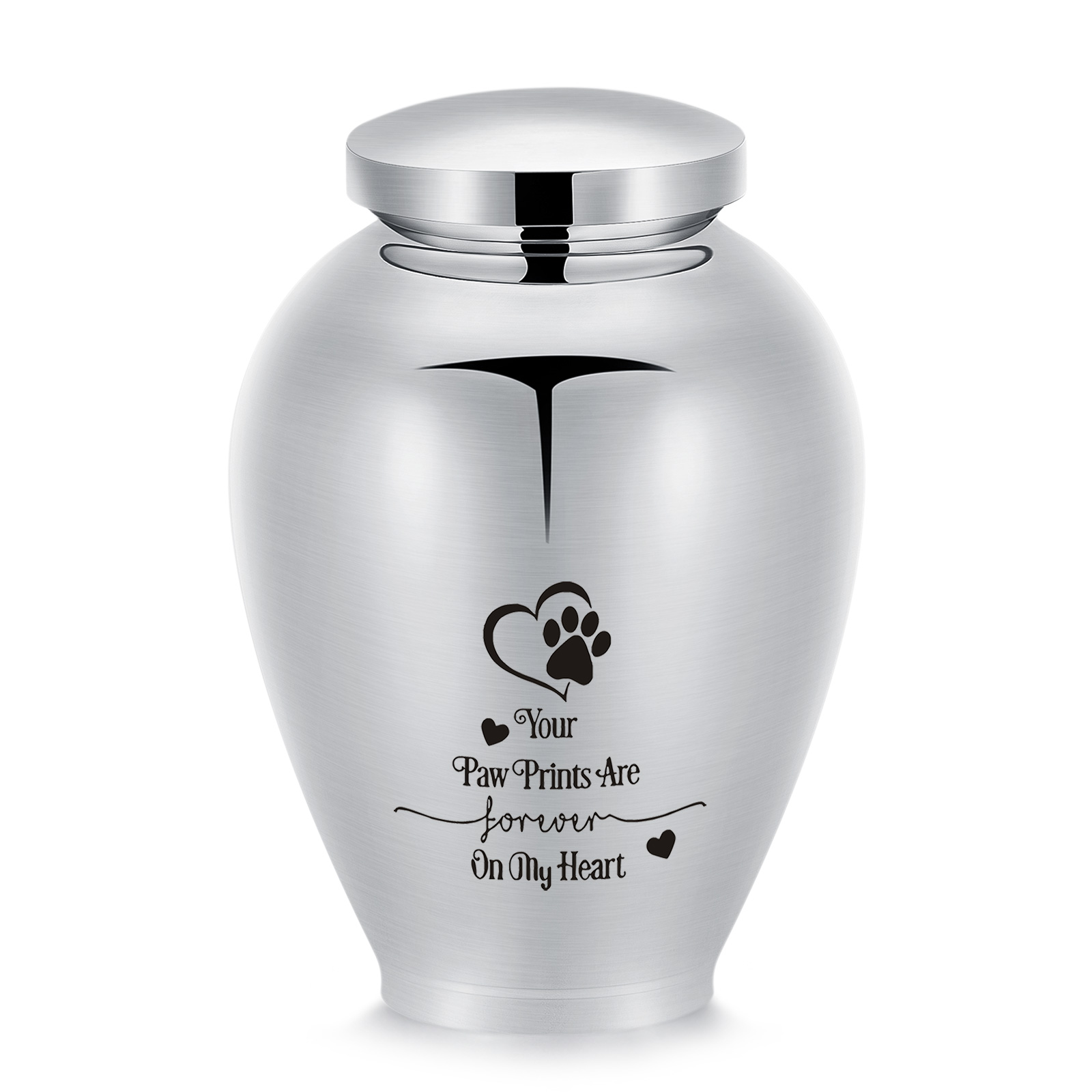 14.3*21cm Paw Print Stainless Steel Keepsake Urn For Pet Ashes Dog Cat Memorial