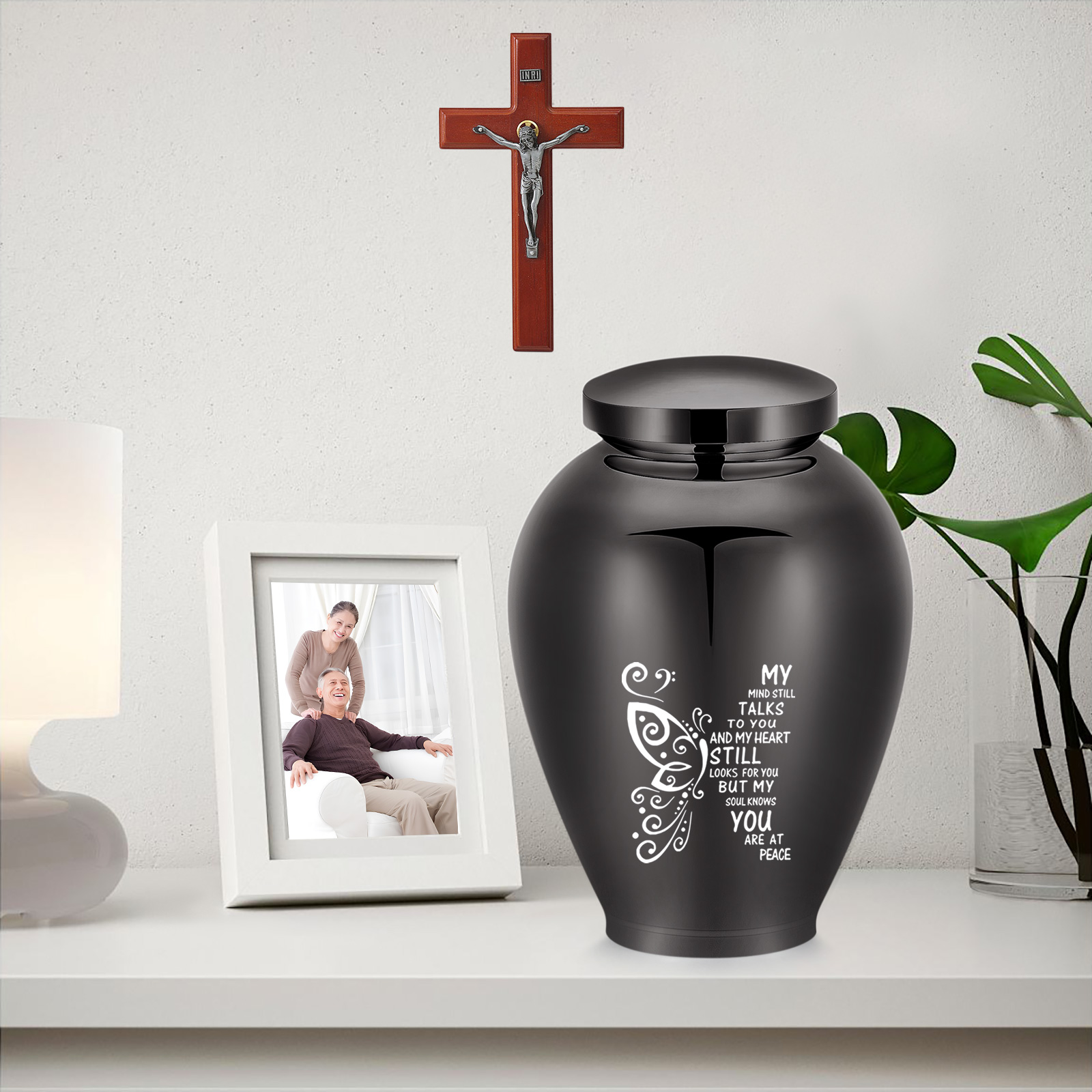 Urna in acciaio inox commemorativa farfalla 14,3*21 cm per ceneri cremazione cane gatto - Foto 20 di 20