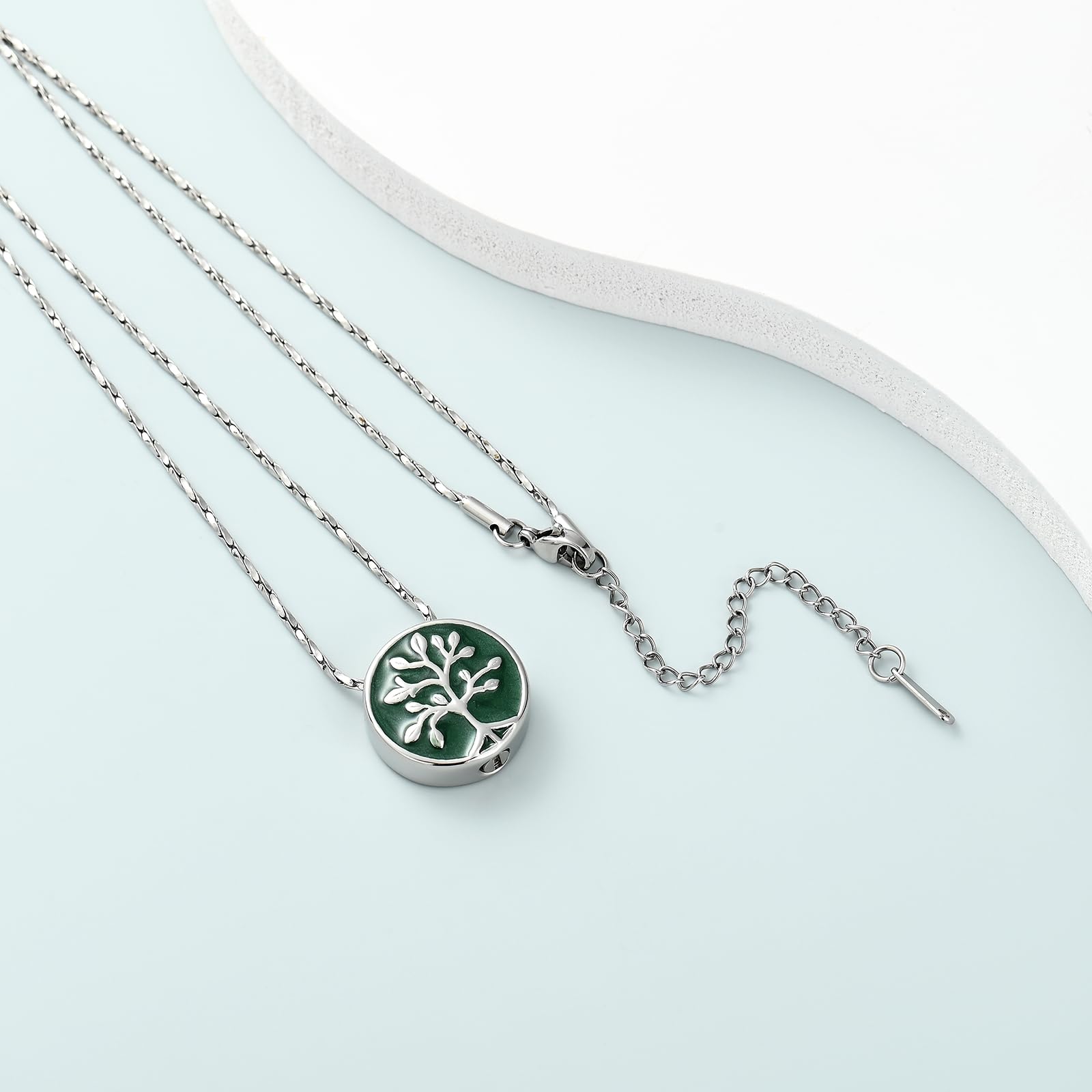 Vintage Tree of Life Urn Keepsake Pendant Memorial Necklace Cremation Ashes Jewe - Picture 6 of 21