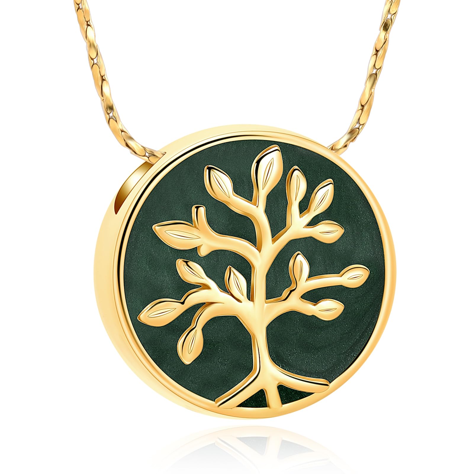 Vintage Tree of Life Urn Keepsake Pendant Memorial Necklace Cremation Ashes Jewe - Picture 8 of 21