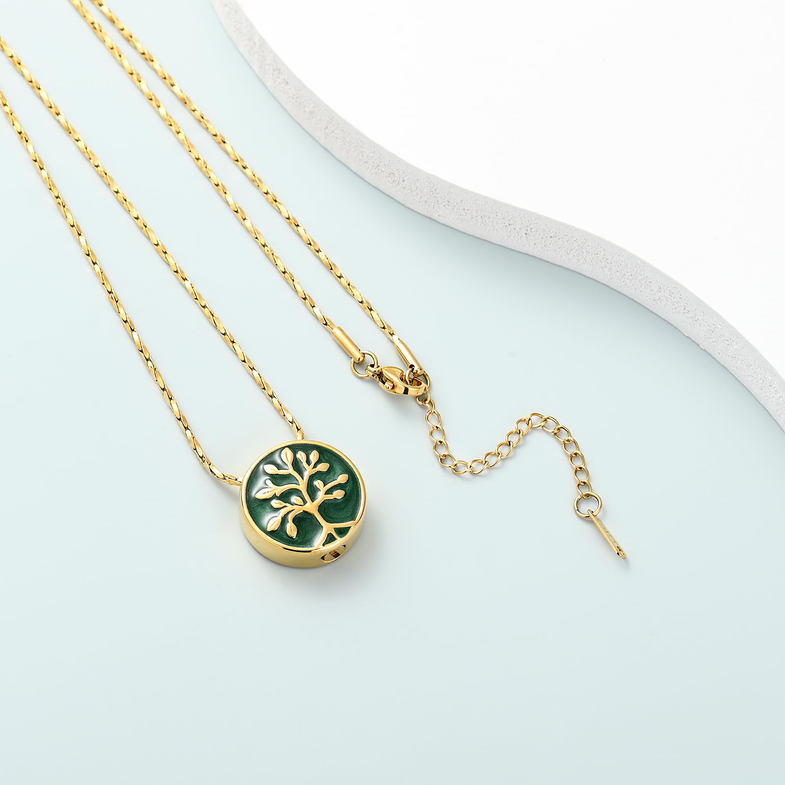 Vintage Tree of Life Urn Keepsake Pendant Memorial Necklace Cremation Ashes Jewe - Picture 11 of 21